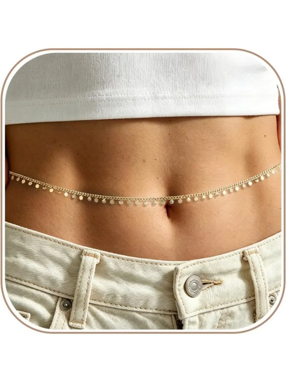14K Gold Plated Body Chain Waist Chain for Women - Stylish Belly Jewelry